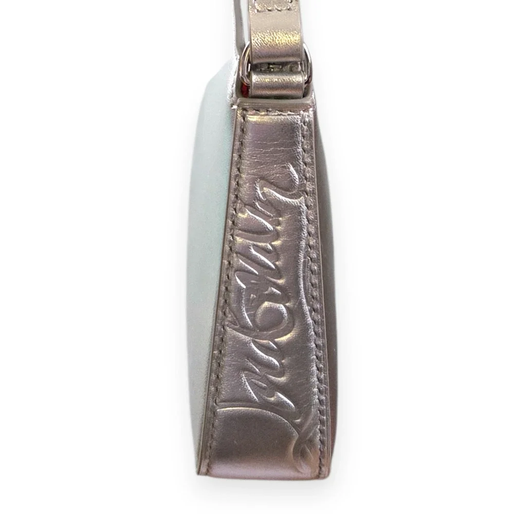 Christian‎ Louboutin Metallic Silver Leather Shoulder Hobo Bag